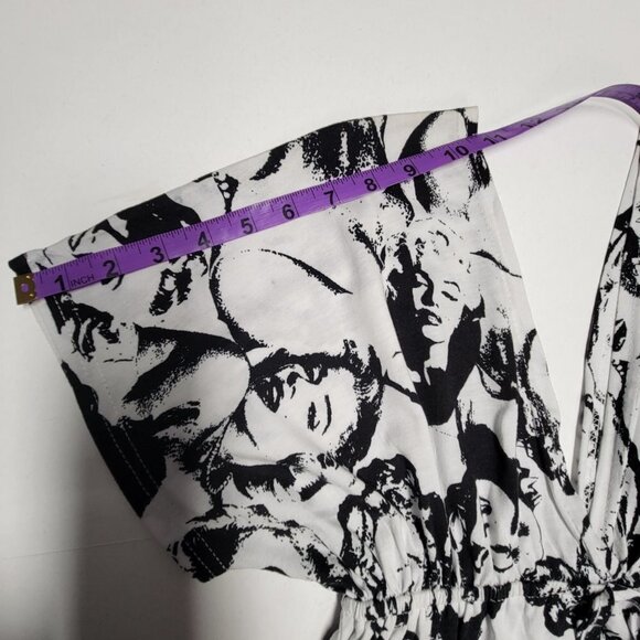 Marilyn Monroe Print Black White V Neck Short Sleeve Long Maxi Dress  Size S/M - Picture 11 of 14